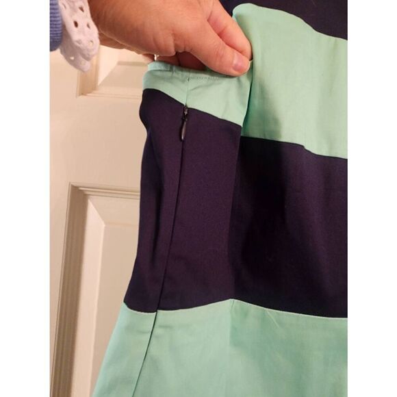Sail to Sable shake it all NWT sleeveless shift dress cabbage and navy size Medi - Picture 5 of 9